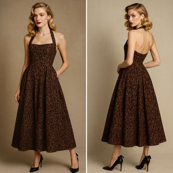 NWT Fashion Nova Meredith Jacquard Maxi Dress XL Regency Wedding Holidays - Picture 1 of 11